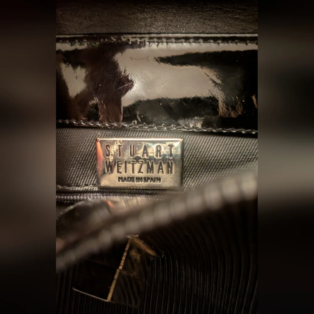 Vintage Stuart Weitzman Ribbed Black Bag - Picture 6 of 9